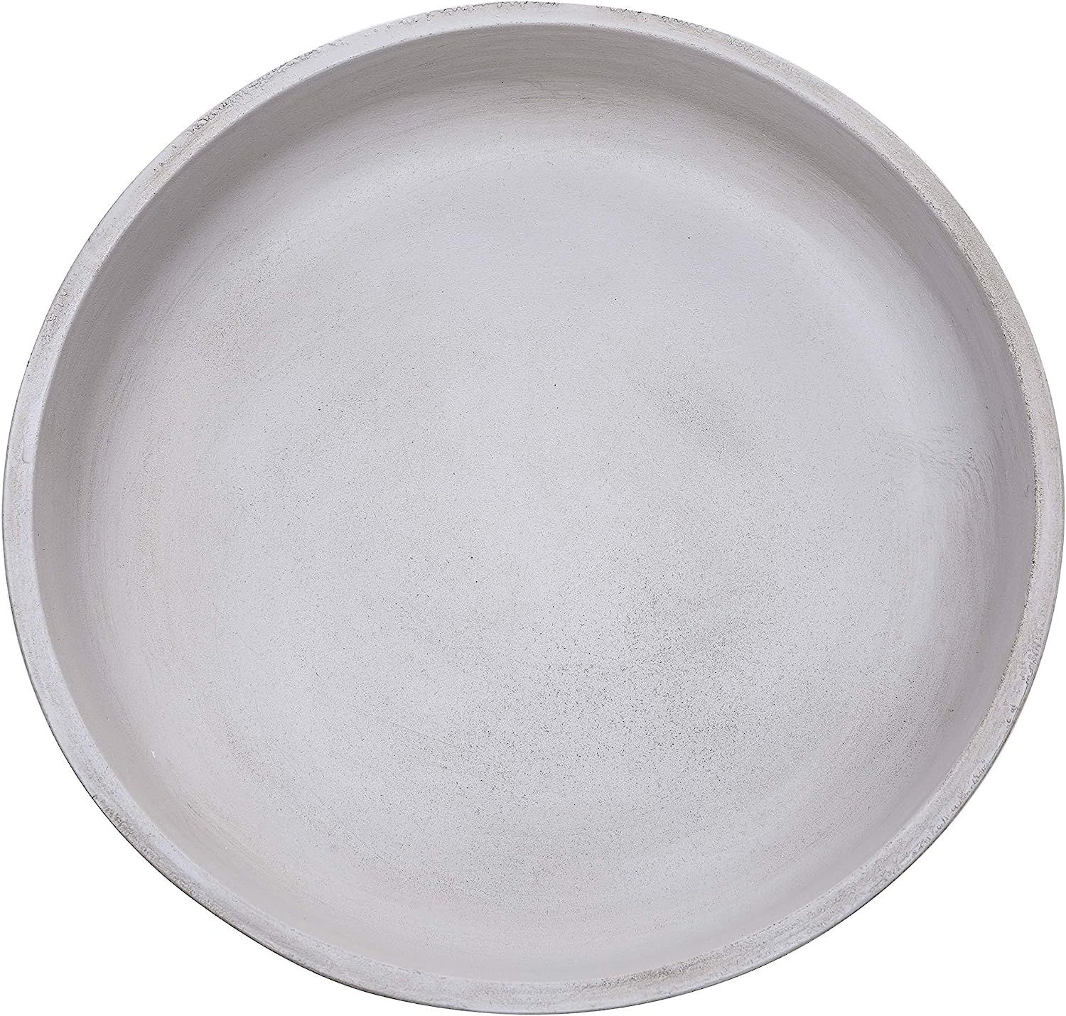 DNDECONATION Faded Gray Round Wooden Decorative Tray 11 in Home Decoration Tabletop Centerpiece | Amazon (US)