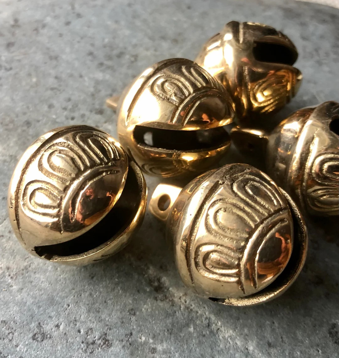 5 Brass Sleigh Bells, Large, 1.6H X 1.2"w, Quality Jingle Bells - Etsy | Etsy (US)