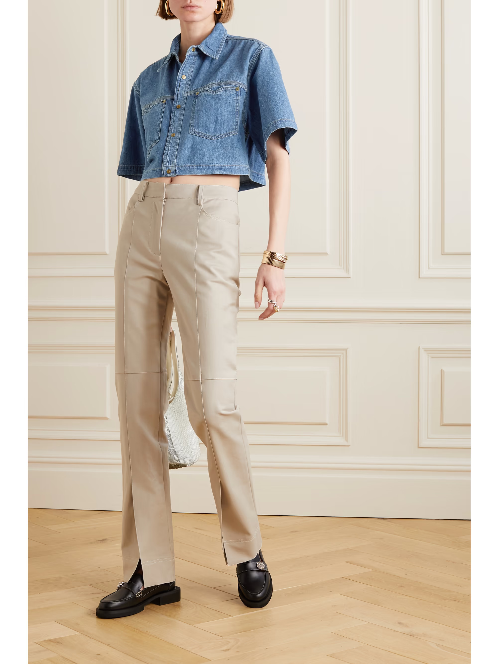 Cropped denim shirt | NET-A-PORTER (US)