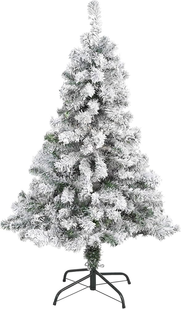 Nearly Natural 4ft. Flocked Rock Springs Spruce Artificial Christmas Tree, Green | Amazon (US)