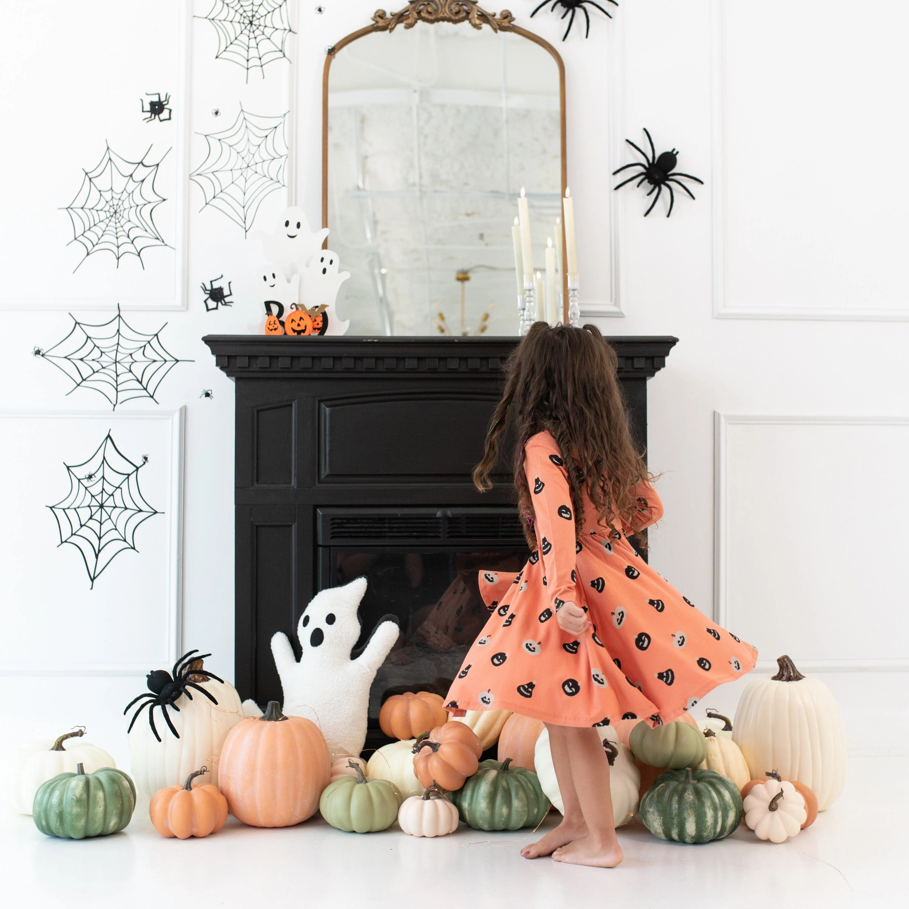 Long Sleeve Twirl Dress in Carve | Kyte BABY