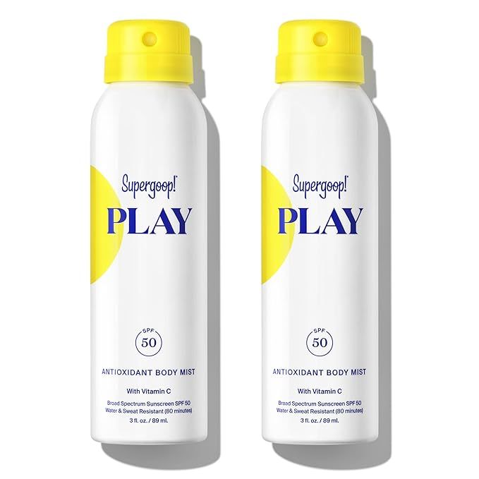 Supergoop! PLAY SPF 50 Antioxidant Body Mist w/Vitamin C, 3 fl oz - 2 Pack - Reef-Friendly, Broad... | Amazon (US)
