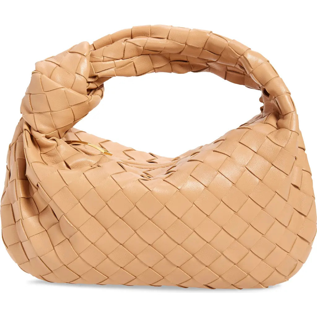 Bottega Veneta Mini BV Jodie Hobo Bag in Sandalwood-Gold at Nordstrom | Nordstrom