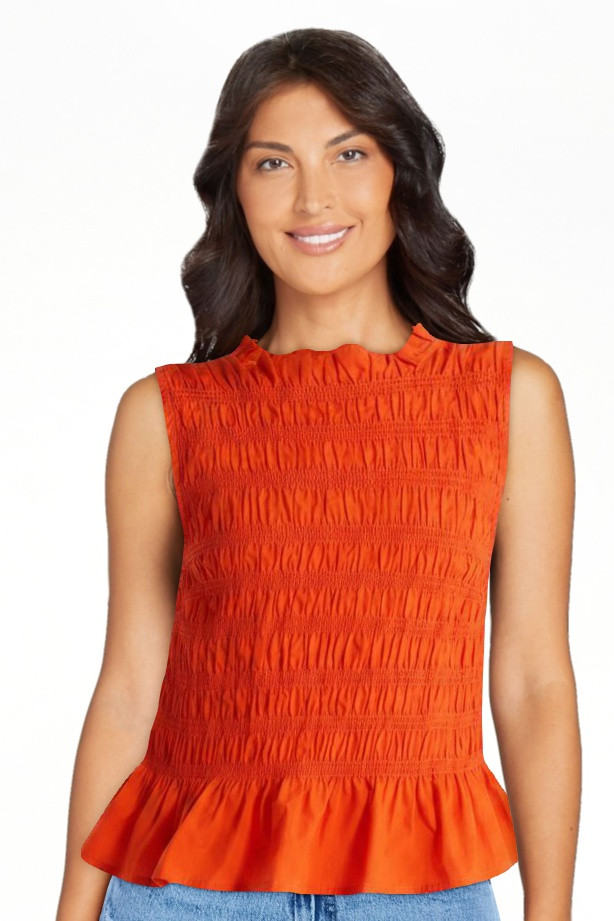 Free Assembly Women's and Women's Plus Smocked Peplum Sleeveless Cotton Top, Sizes X-4X | Walmart (US)