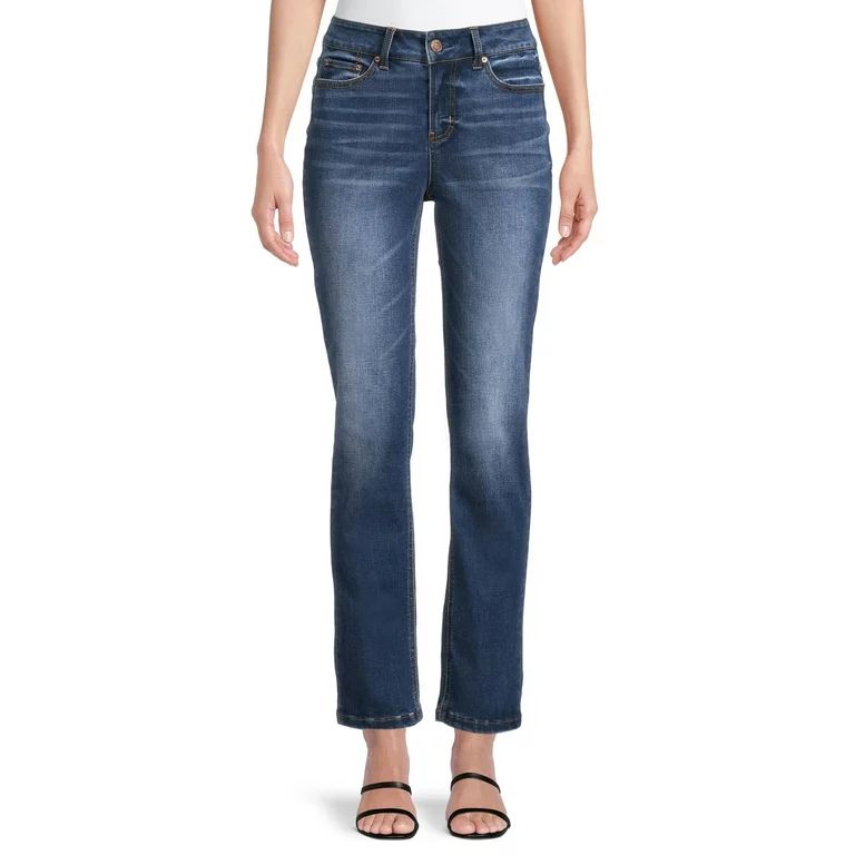 Time and Tru Women’s Mid Rise Straight Jeans, 29" Inseam for Regular, Sizes 2-18 | Walmart (US)