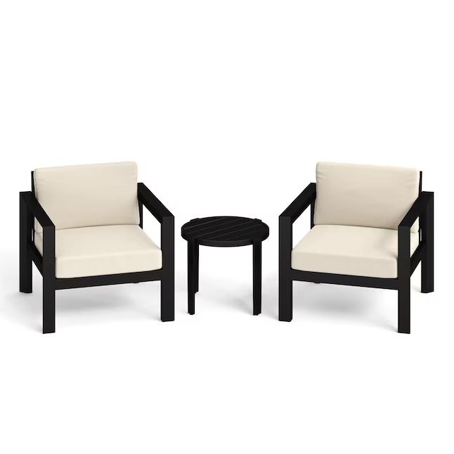Haven Way Monterey 3-Piece Patio Conversation Set with Off-white Cushions | Lowe's
