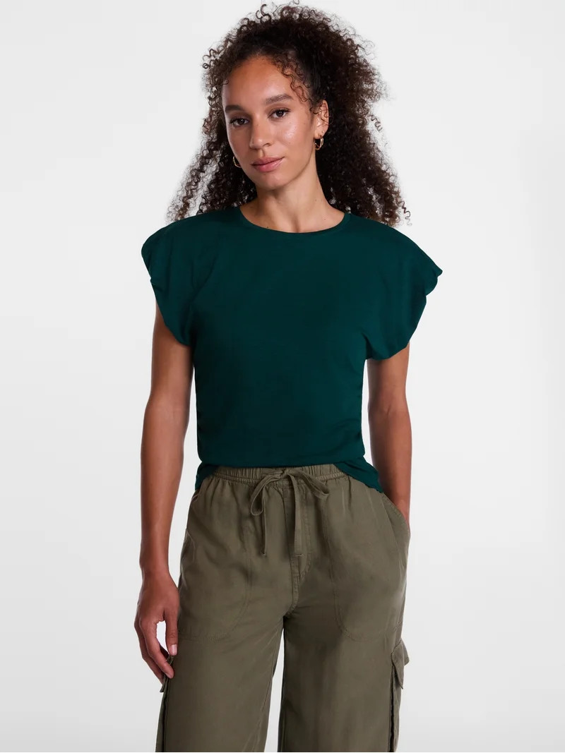 Scenario Women's and Women's Plus Tee with Short Bubble Cap Sleeves, Sizes XS-4X | Walmart (US)