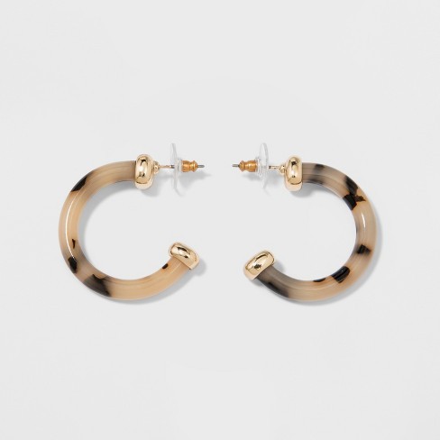 SUGARFIX by BaubleBar Minimal Clear Acrylic Hoop Earrings | Target
