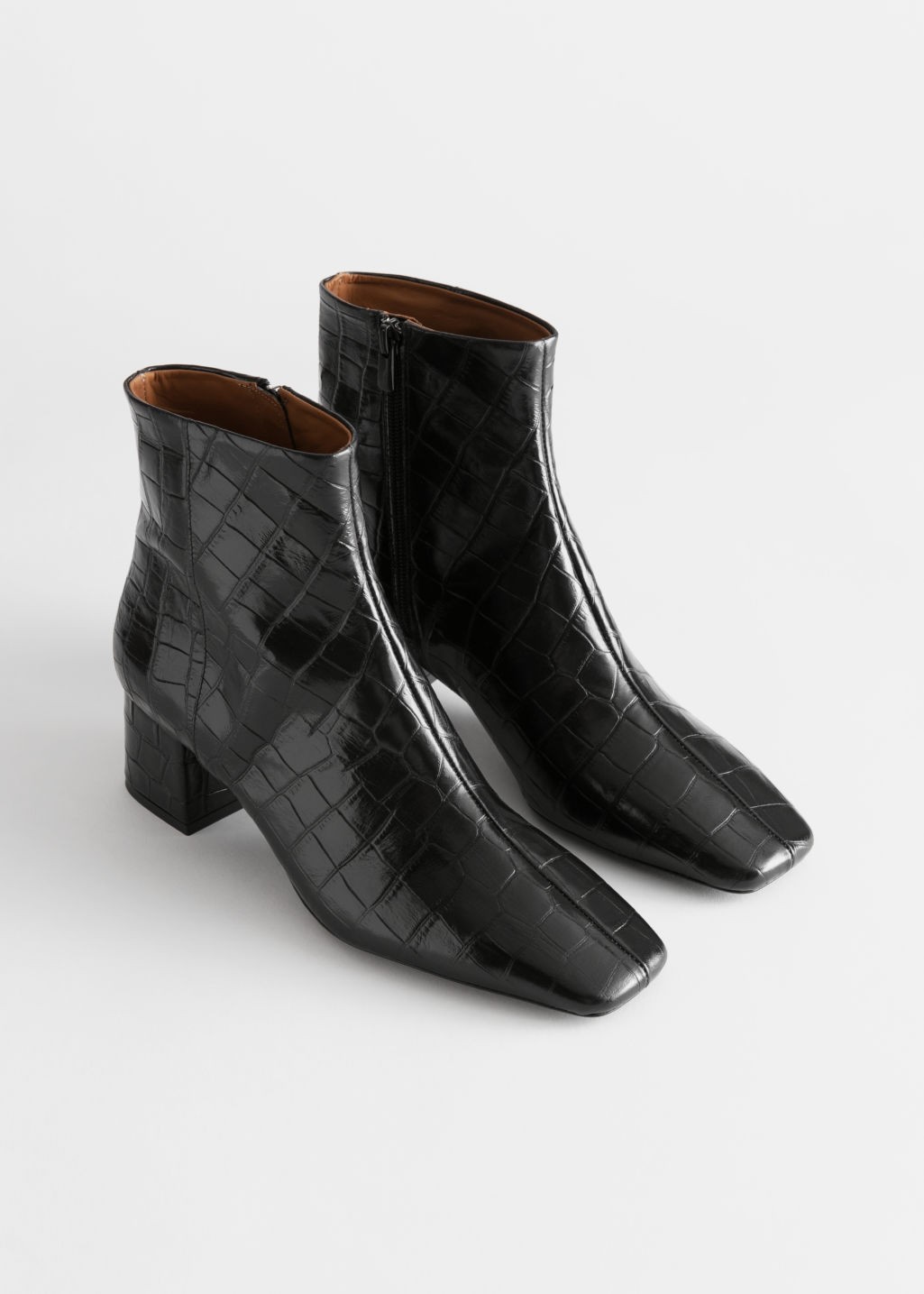 Croc Embossed Square Toe Boots | & Other Stories (EU + UK)