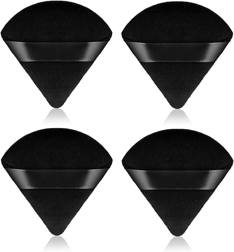 Ondaring 4Pcs Makeup Powder Puff Triangle Velvet Powder Puff with Ribbon Band for Contouring, Und... | Amazon (CA)