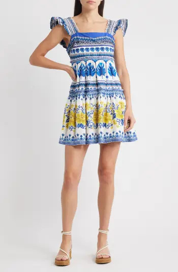 FARM Rio Zuli Mixed Print Cotton Mini Sundress | Nordstrom | Nordstrom
