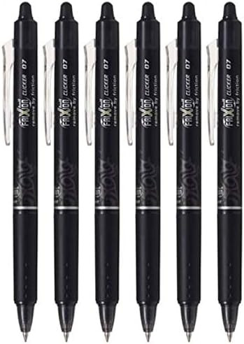 Pilot FriXion Ball Clicker Retractable Erasable Gel Pen, Fine Point, 0.7mm, Black Ink, 6 Count | Amazon (US)
