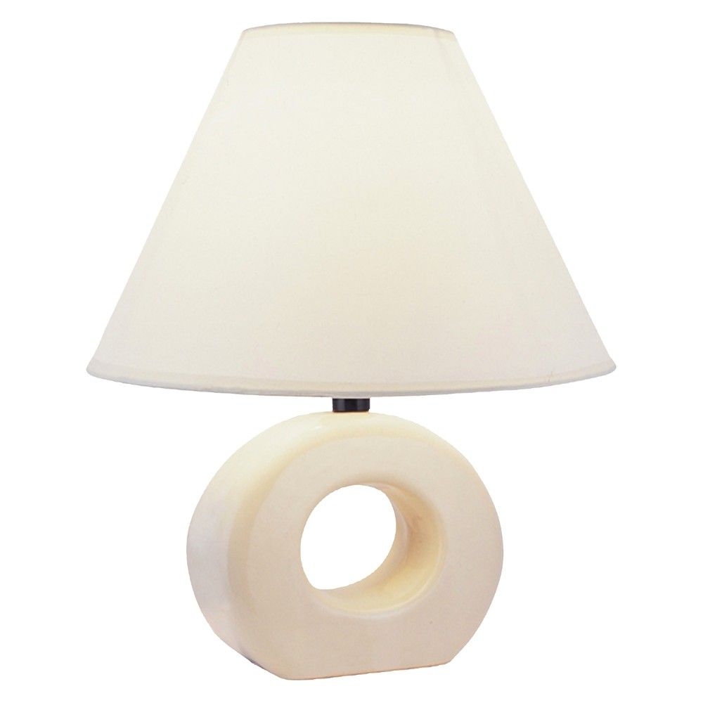 12" Traditional Small Ceramic Table Lamp with Cut Out Base Ivory - Ore International | Target