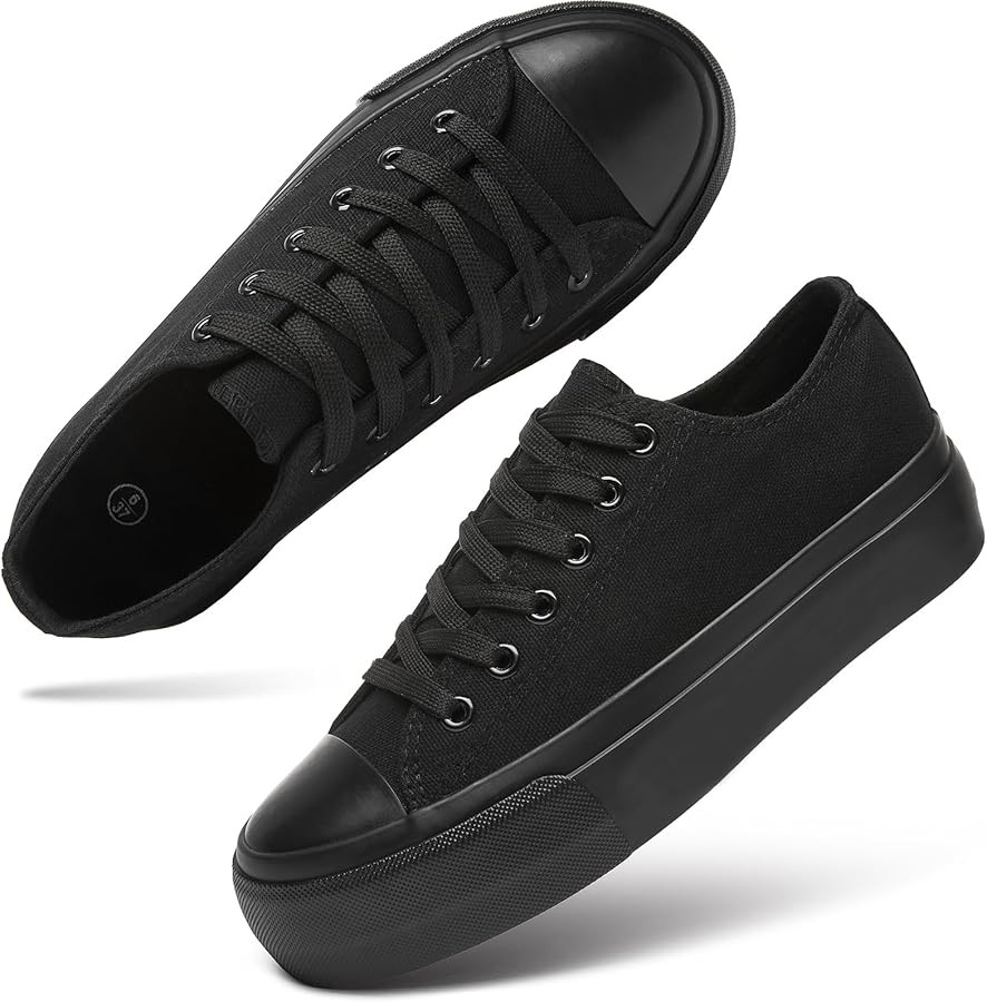 hash bubbie Womens Platform Shoes White Platform Sneakers Black Low Top Tennis Shoes Lace up Fash... | Amazon (US)