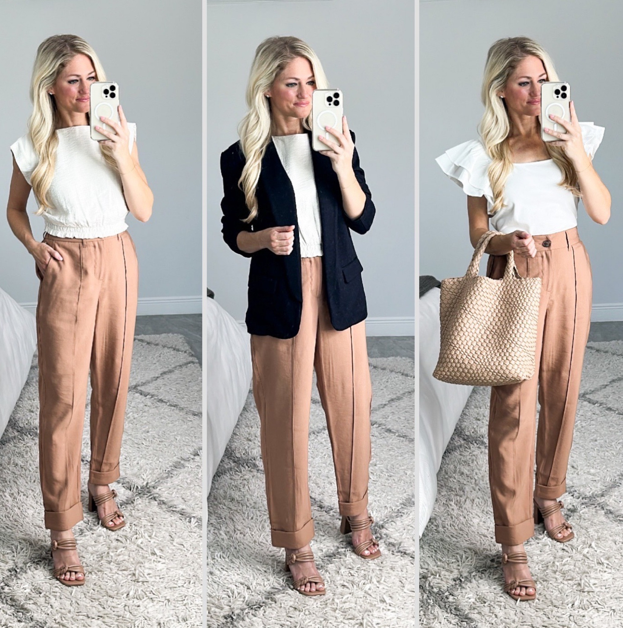 Target workwear featuring these high rise pintuck ankle pants that are a relaxed fit, so comfy! Come in more colors, I’m wearing size 0. XS in tops. 

#LTKstyletip #LTKunder50 #LTKFind
