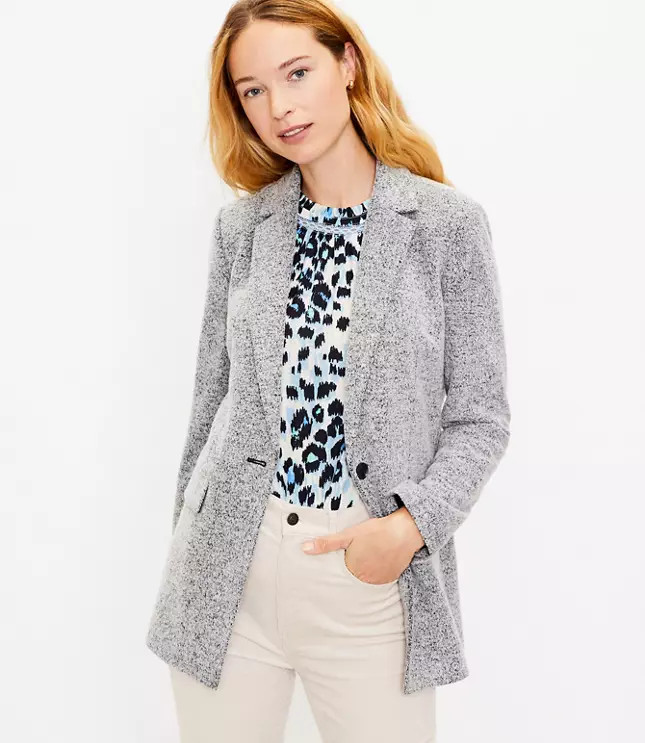 Long Knit Modern Blazer | LOFT
