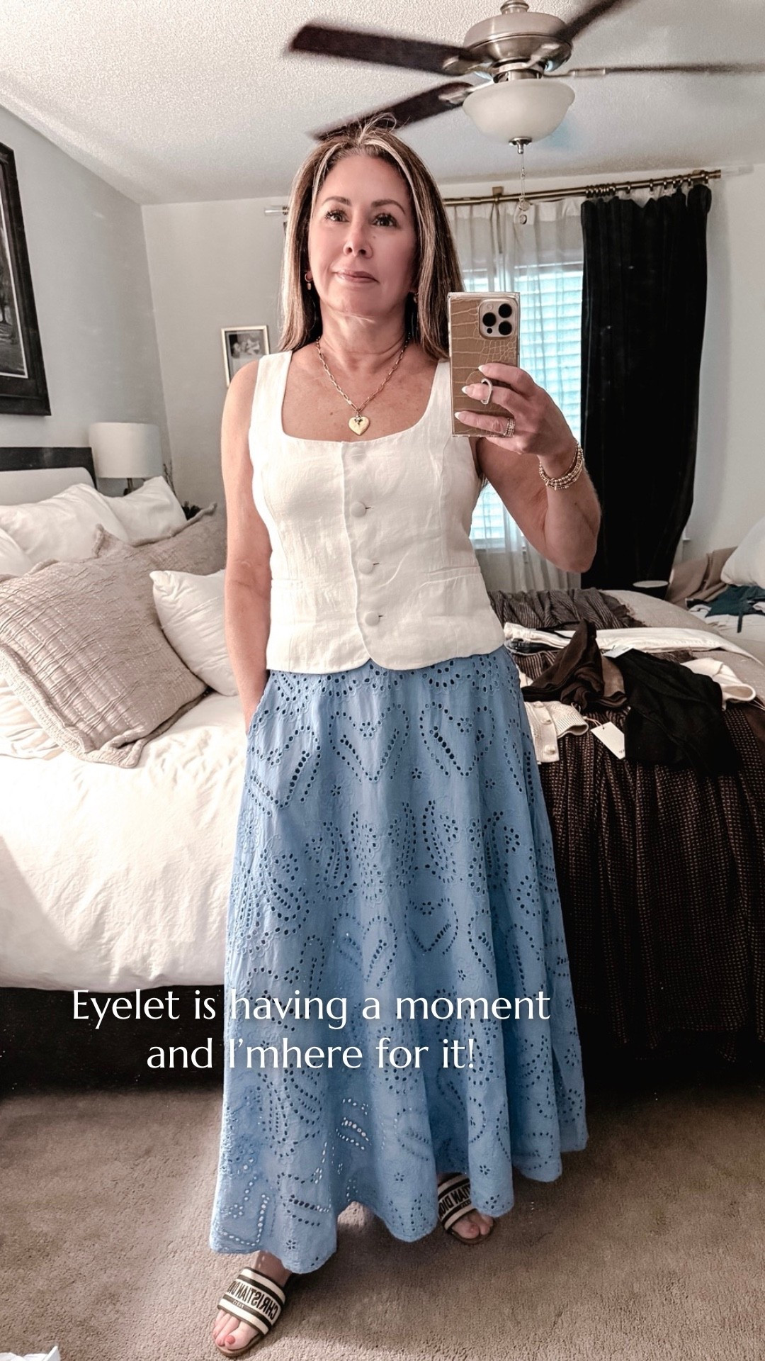 Soft textures and timeless details 🤍
Loving this eyelet skirt paired with a tailored linen top for an elevated, feminine look that works from day to dinner.

Amie Pagan, Amazon fashion, eyelet skirt, resort wear, spring style

#LTKSeasonal #LTKootd