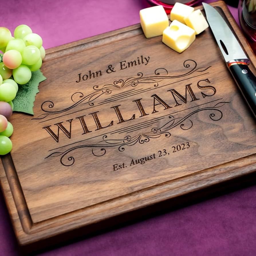Personalized Cutting Board - Custom Engraved Wood Charcuterie Board - Best Wedding Gift Idea for ... | Amazon (US)