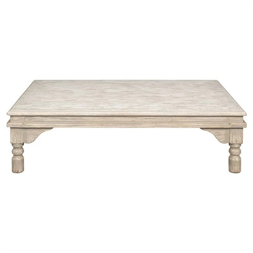 Myla French Country Grey Wash Wood Rectangular Coffee Table | Kathy Kuo Home