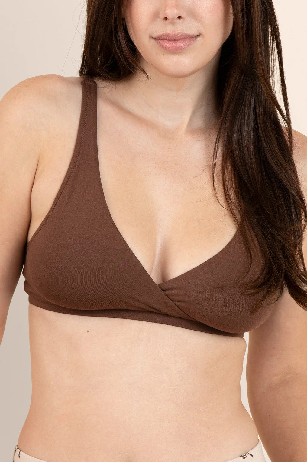 Women's Cross Front Bralette in Toffee | Kyte Baby | Kyte Living