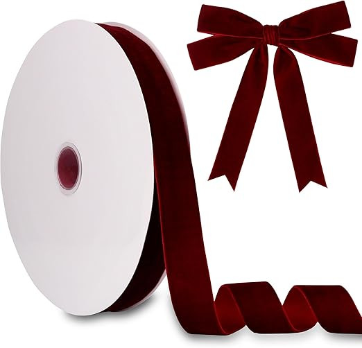 1 Inch Velvet Ribbon 30 Yards LVYOUIF Single Side Flocked Christmas Ribbon Roll for Gift Wrapping... | Amazon (CA)
