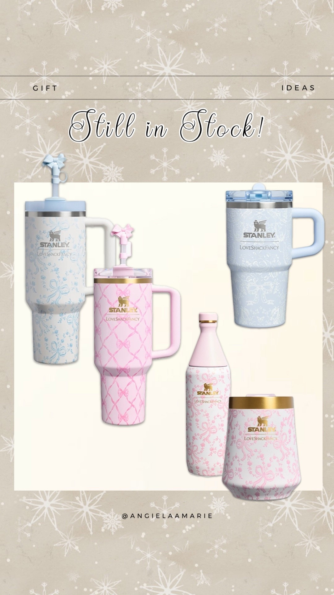 These gorgeous Stanley x LoveShack Fancy tumblers are STILL IN STOCK! But probably not for long…. Grab them as gifts while you still can! 🎁



#LTKWorkwear #LTKSwim #LTKFindsUnder50 #LTKWedding #LTKHome #LTKBaby #LTKMens #LTKSaleAlert #LTKFindsUnder100 #LTKStyleTip #LTKFamily #LTKU #LTKBeauty #LTKBump #LTKOver40 #LTKItBag #LTKParties #LTKTravel #LTKSeasonal #LTKShoeCrush #LTKKids #LTKMidsize #LTKActive #LTKPetite #LTKGiftGuide #LTKTall #LTKdayinmylife #LTKCyberWeek #LTKHoliday #LTKgrwm #LTKootd #LTKfitnessgoals #LTKmomlife #LTKmorningroutine #LTKselfcare #LTKstorytime #LTKfoodie #LTKvlog