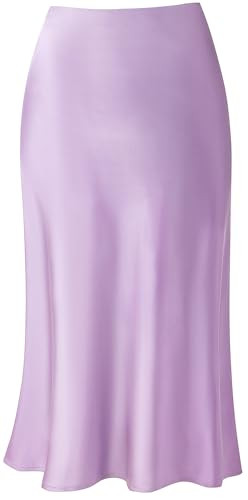 Keasmto Leopard Skirt for Women Midi Length High Waist Silk Satin Elasticized Cheetah Casual Ladi... | Amazon (US)
