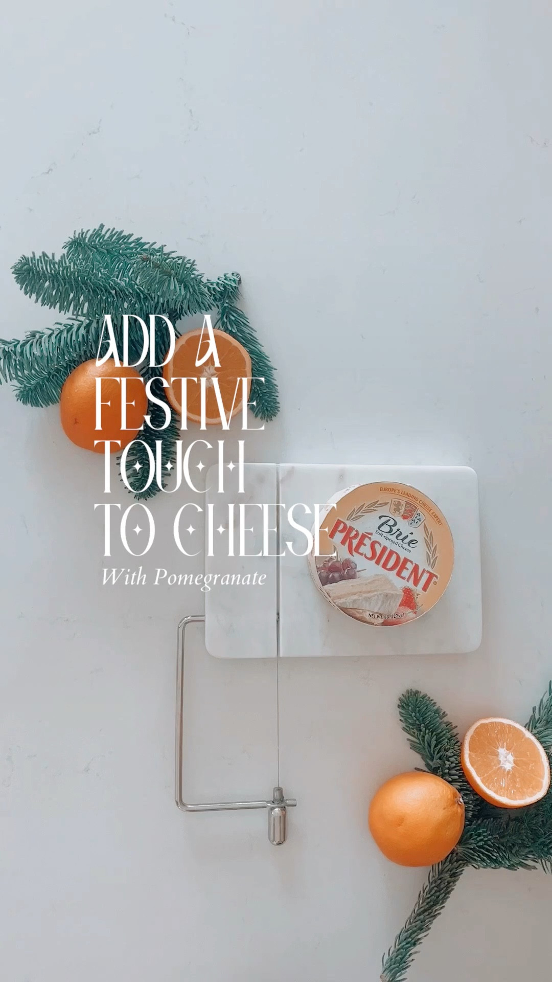 Make cheese festive with pomegranate! You need a wire cheese cutter to do this neatly, Brie, goat cheese and pomegranate. It takes only a few minutes, and it elevates any cheese board! 

#LTKSeasonal #LTKhome #LTKHoliday