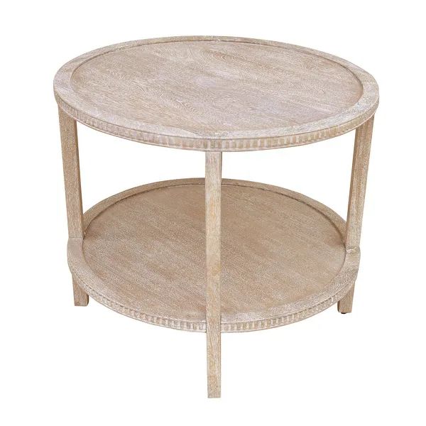 Rohan 28-inch Round Mango Hardwood Side Table with Shelf - Bed Bath & Beyond - 34464454 | Bed Bath & Beyond