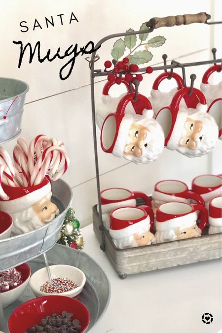 Santa mugs hanging on a cute mug holder is perfect for a hot chocolate bar! #santamugs #christmasmugs #chridtmas

#LTKGiftGuide #LTKHolidaySale #LTKHoliday