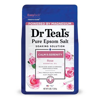 Dr Teal's Epsom Salt Magnesium Soak - Calm & Serenity with Rose Essential Oil & Milk Protein - 3 ... | Target