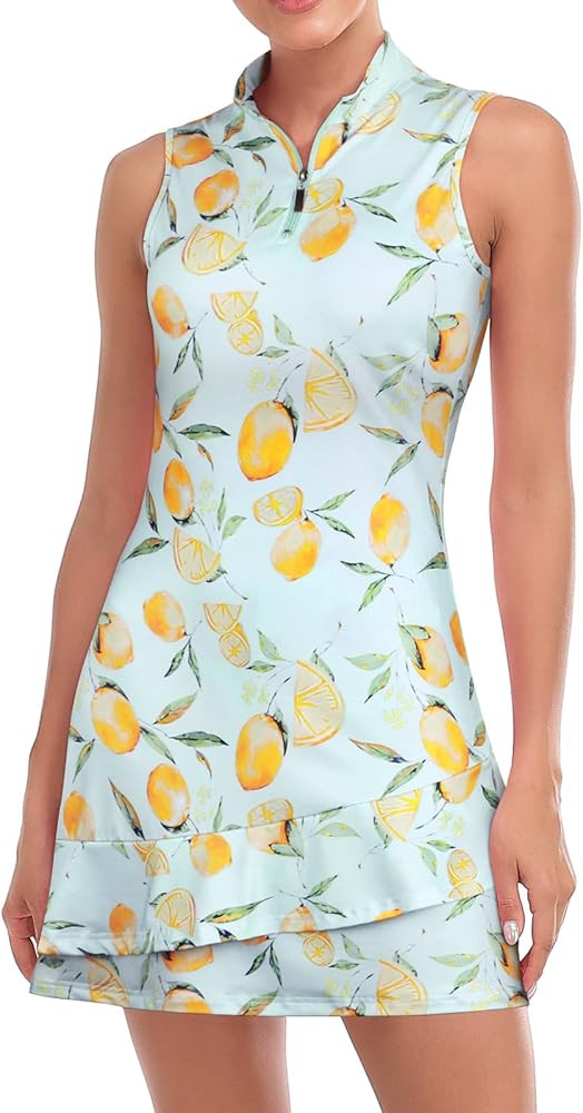 Viracy Tennis Dress for Women Sleeveless Golf Dresses with Shorts and Pockets Ruffle Zip Up Stand... | Amazon (US)