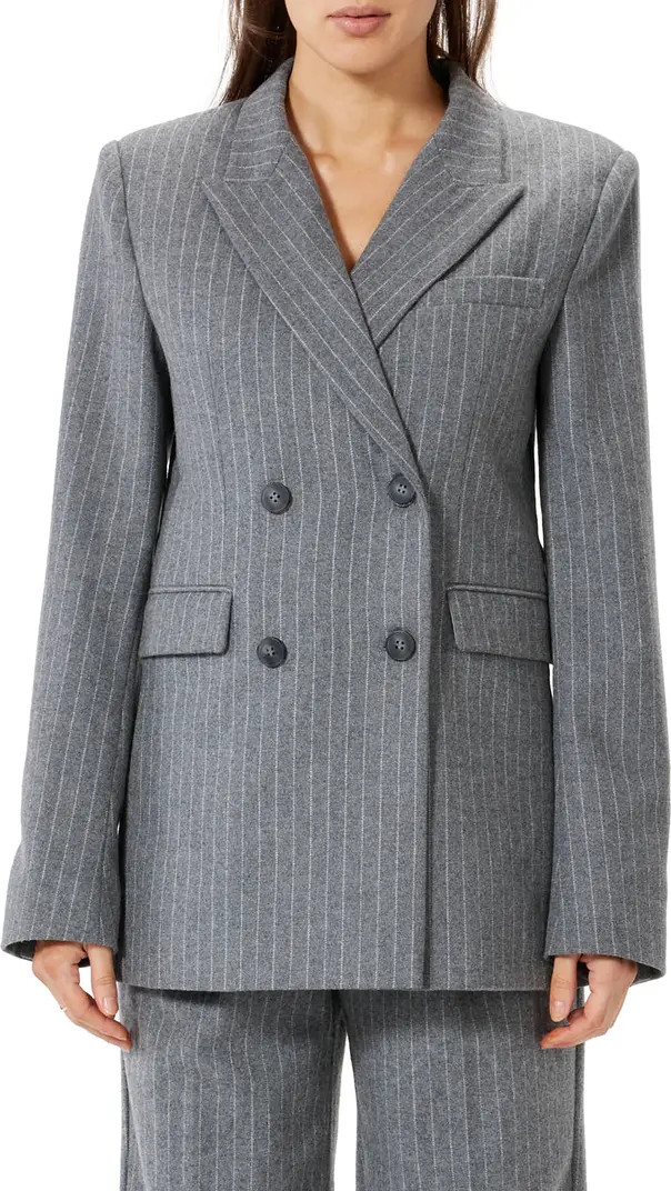 Sophie Rue Roen Pinstripe Double Breasted Wool Blend Blazer | Nordstrom | Nordstrom
