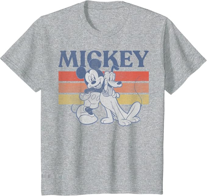 Amazon.com: Disney Mickey And Friends Mickey And Pluto Retro Line T-Shirt : Clothing, Shoes & Jew... | Amazon (US)
