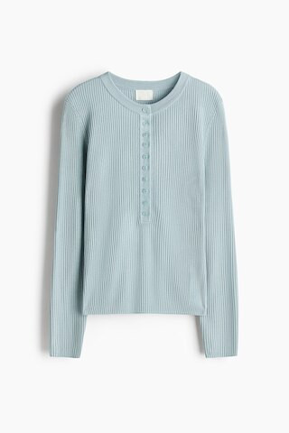 H & M - Rib-Knit Top - Turquoise | H&M (US + CA)