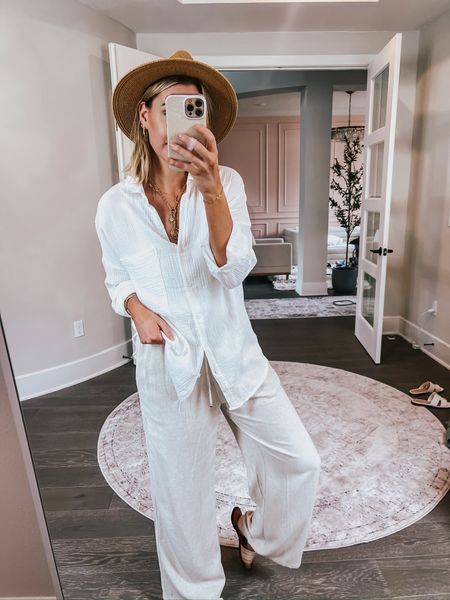 Vacation/resort outfit inspo! The perfect linen button-down and tie pants! 

#LTKfindsunder50 #LTKstyletip #LTKSeasonal