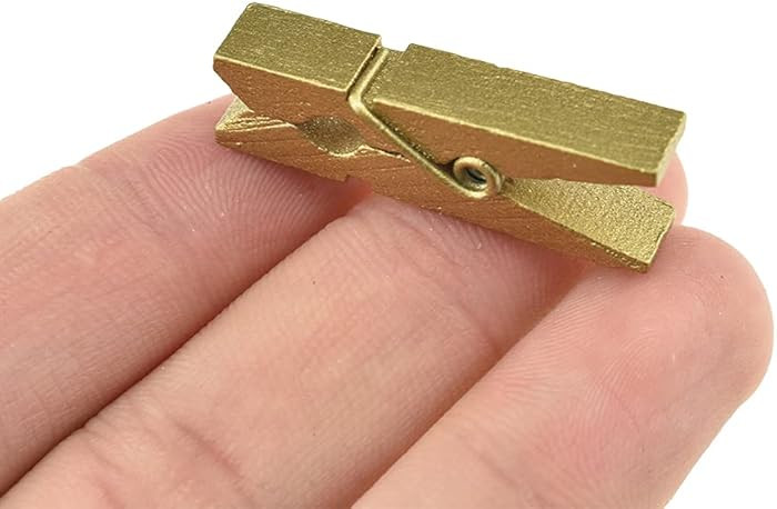 HAHIYO Gold Wooden Clothes Pins Clothespins Small Do NOT Fall Apart 1.38 inches Length 50 Pack St... | Amazon (US)