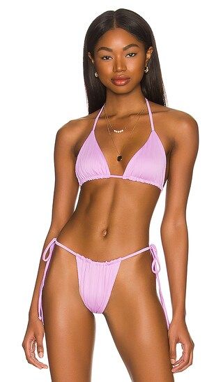 Tia Plisse Bikini Top in Wisteria | Revolve Clothing (Global)