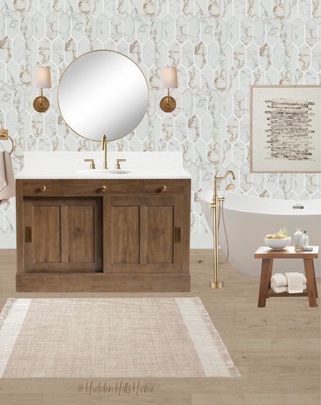 Bathroom decor, bathroom vanity, bathroom mood board, bathroom tub, home decor, tilt, bathroom mirror #bathroom

#LTKsalealert #LTKstyletip #LTKhome