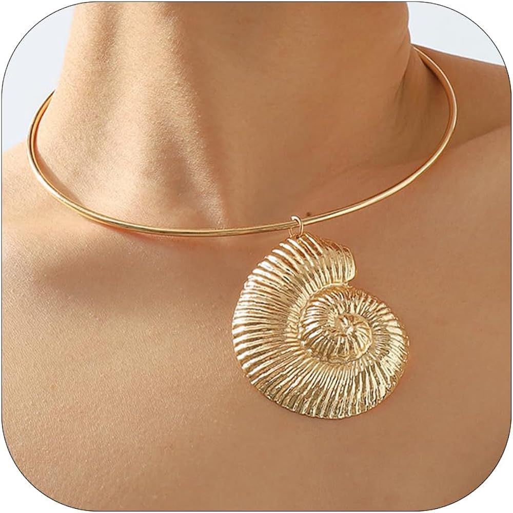 YANCHUN Conch Shell Necklace for Women Gold Shell Necklace Dainty Seashell Necklace Trendy Shell ... | Amazon (US)