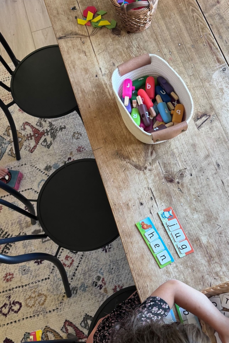 Some of our favorite homeschool manipulatives - AlphaPops and Shapes! 