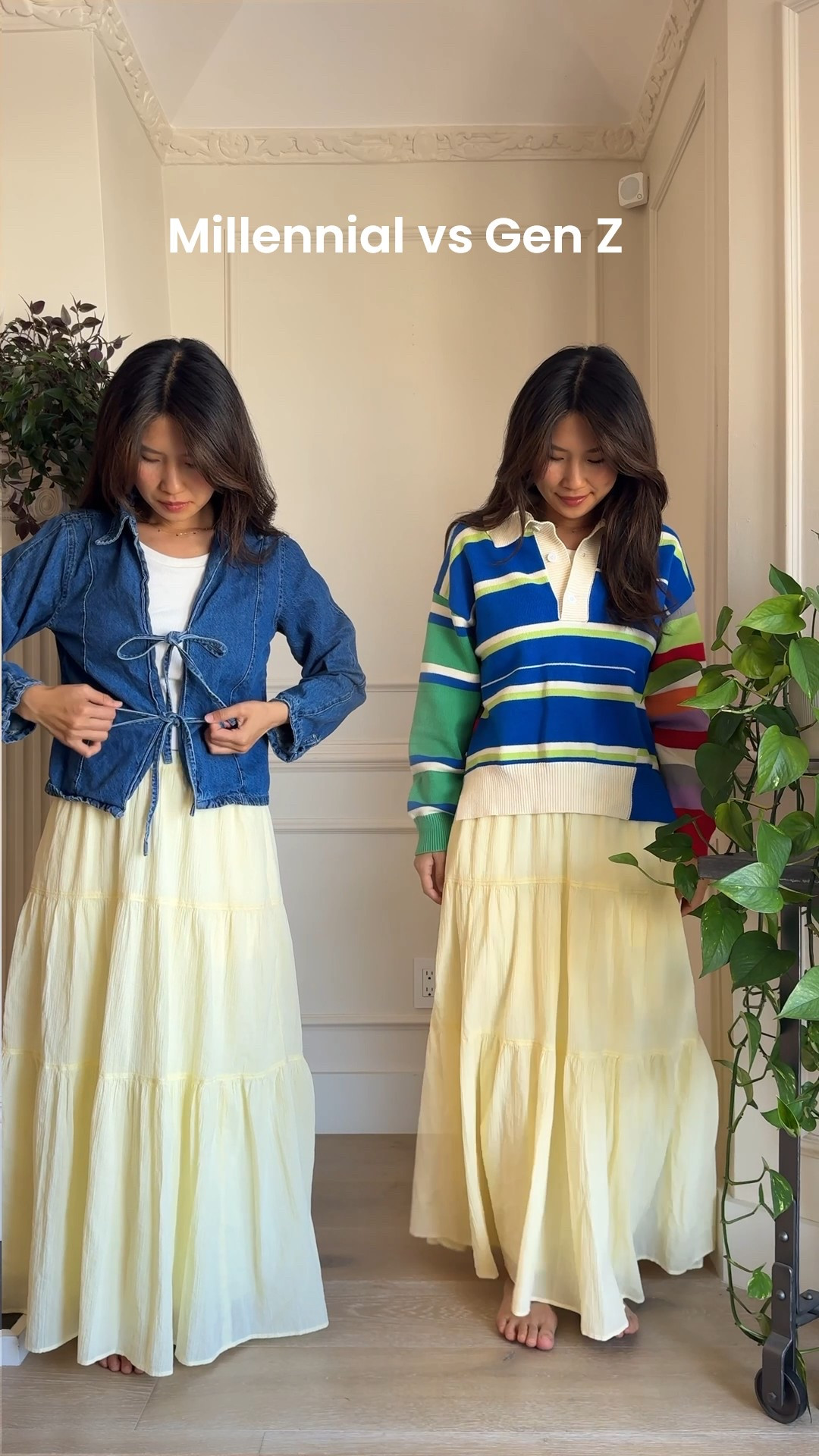 Who styled it better, millennial vs gen z butter yellow maxi skirt (size small) 5’3” 

#LTKPetite #LTKFindsUnder50 #LTKFindsUnder100