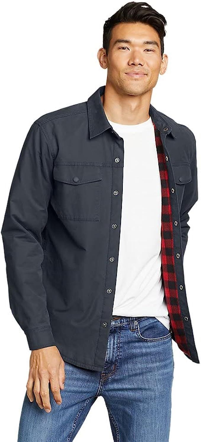 Eddie Bauer Men's Voyager Fleece-Lined Shirt Jacket | Amazon (US)