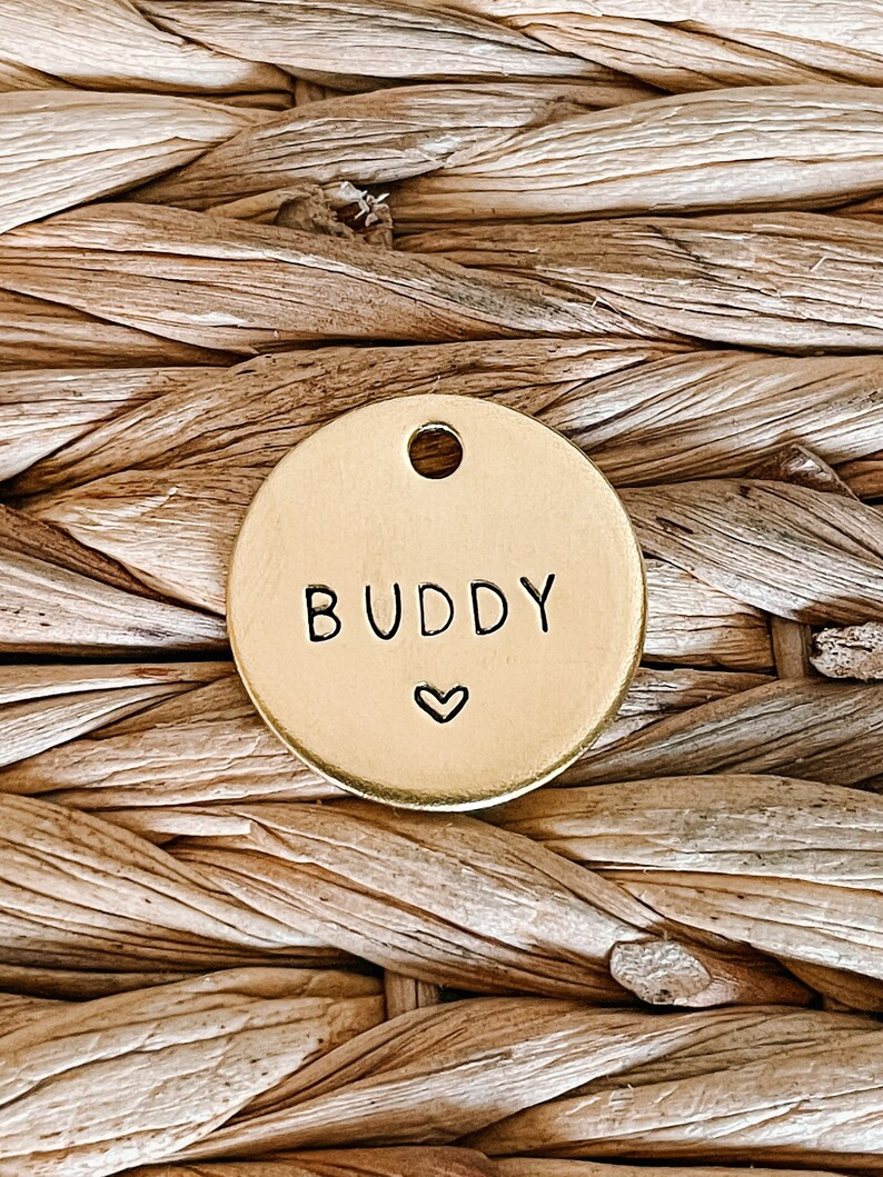 Dog Tag, Pet Id Tag, Personalized Dog Tag, Hand Stamped Dog Tag, Engraved Dog Tag, My Heart | Etsy (US)