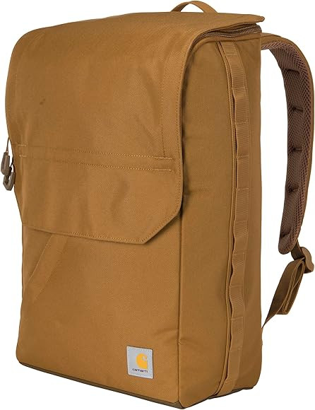 Carhartt 21L Top-Load Backpack, Water Resistant Coated Canvas Base with Laptop Sleeve, Brown, One... | Amazon (US)
