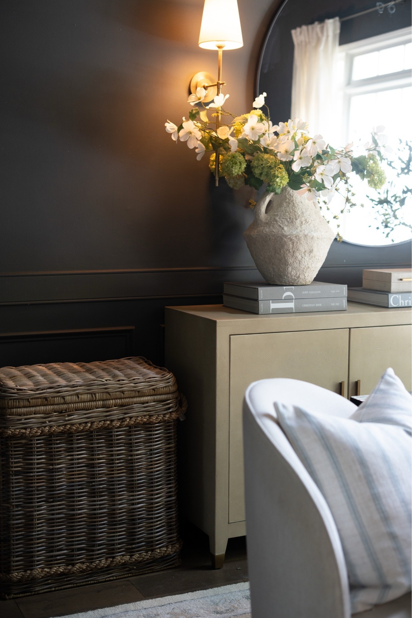 A moment for the details!!! This corner is where elevated home decor meets intentional styling. Soft textures, warm lighting, and fresh florals create the dreamiest, most calming space for everyday living.

#LTKdayinmylife #LTKSeasonal #LTKHome