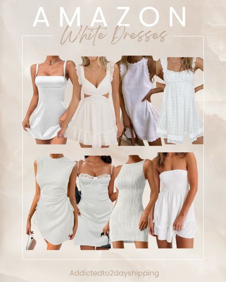 AMAZON- White Dresses

Mini dress, flowy dress, fitted dress, bodycon dress, high neckline dress, spaghetti strap dress, cut out dress, strapless dress, textured dress, linen dress, scalloped trim dress, satin dress, white dress, graduation dress, bridal shower dress, bachelorette dress, special occasion dress



#LTKFindsUnder50 #LTKStyleTip #LTKFindsUnder100