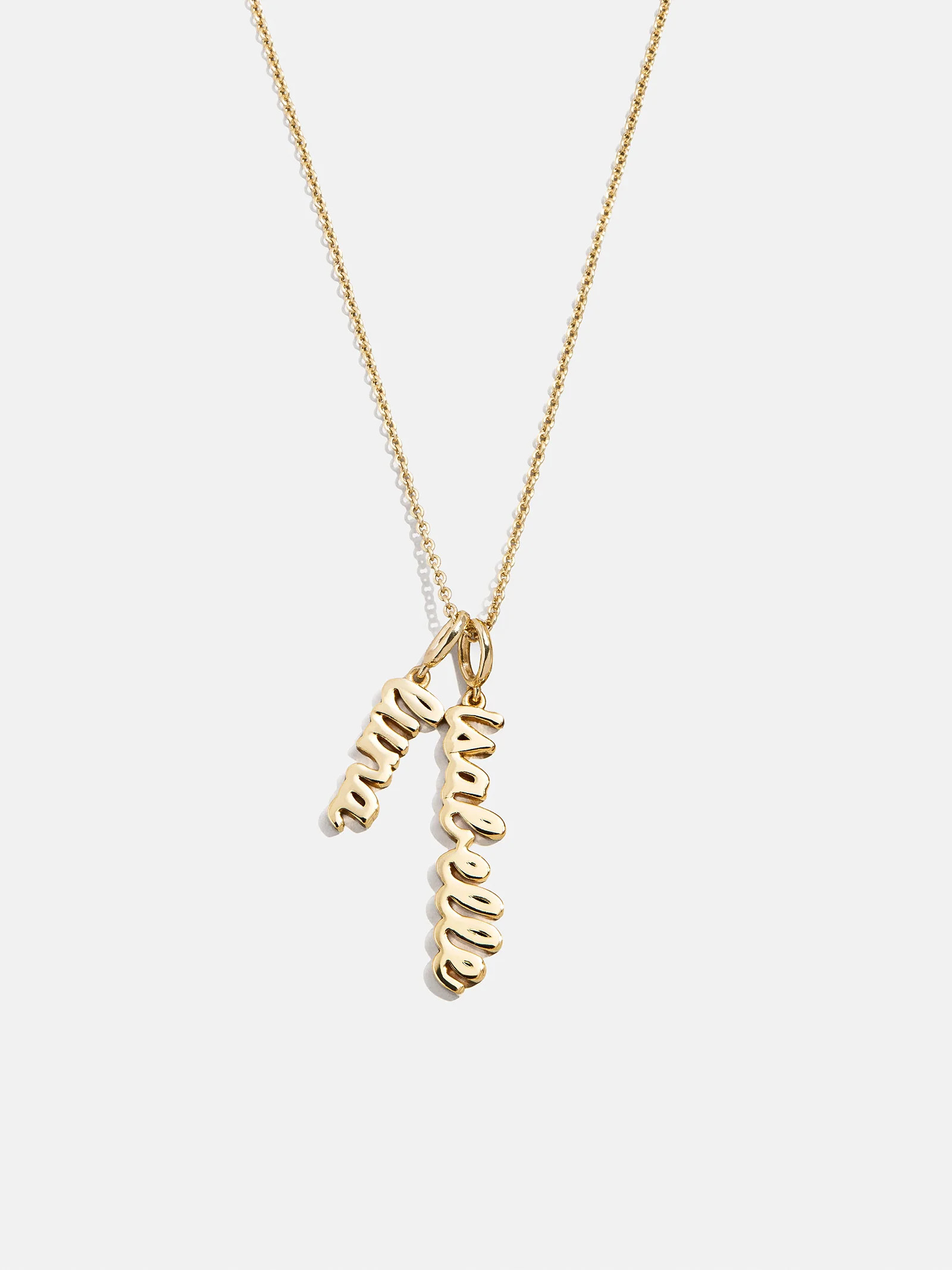 Mini Gold Script Cluster Custom Nameplate Necklace - 2 Names | BaubleBar