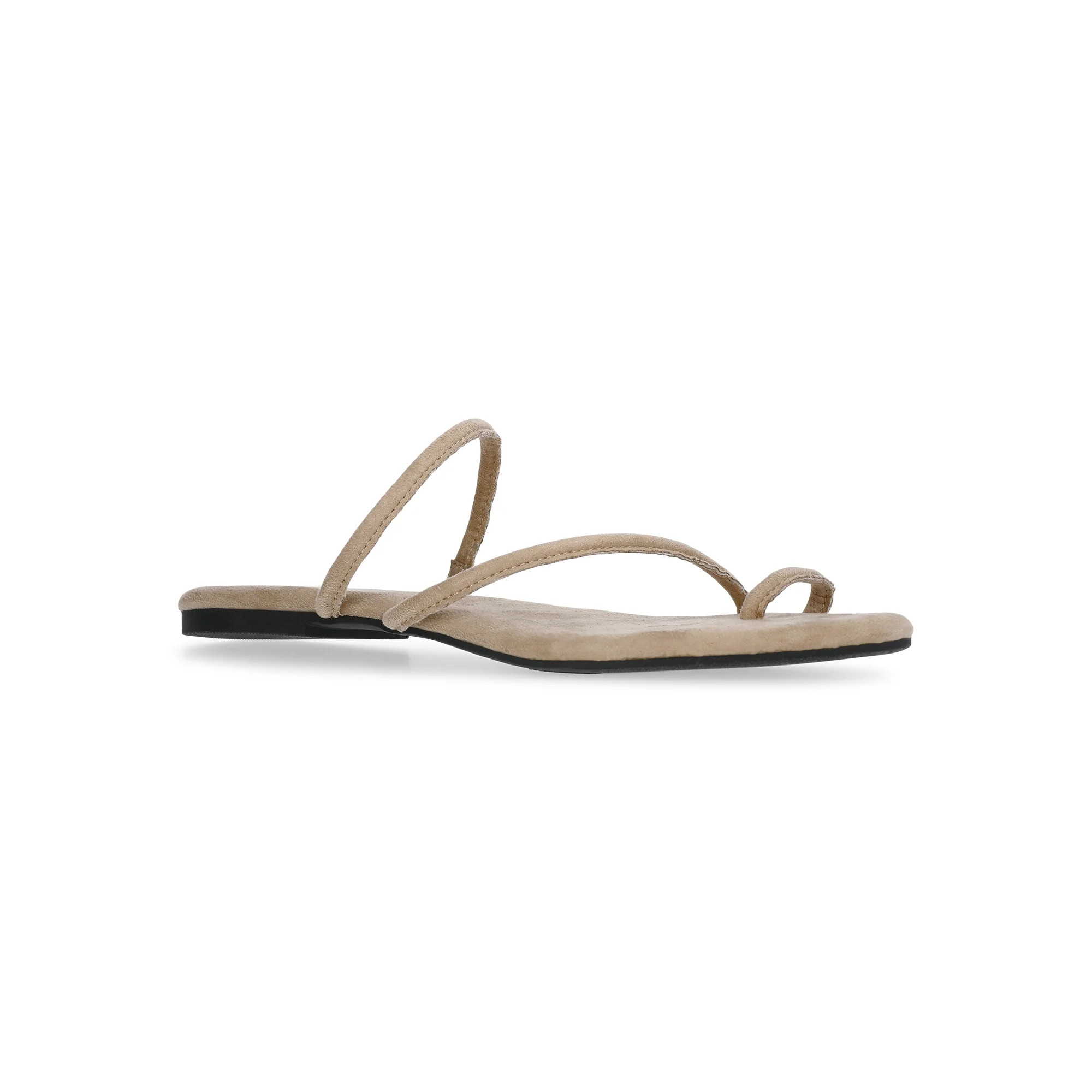 Time and Tru Women's Faux Suede Barely There Toe Loop Sandals | Walmart (US)