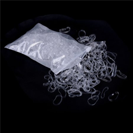 Party Yeah 500pcs Clear Ponytail Holder Elastic Rubber Band Hair Ties Ropes Rings | Walmart (US)